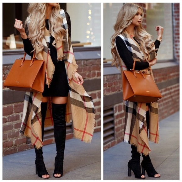 Jackets & Blazers - Sample Sale! New Plaid Vest w/ Frayed Ends